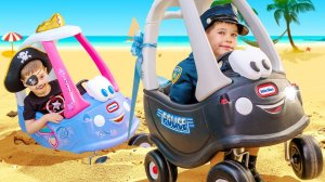 Глеб Пират сбегает от Эрика Полицейского