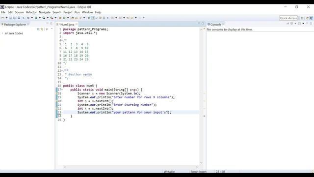 Java Number Pattern #5 смотреть онлайн
