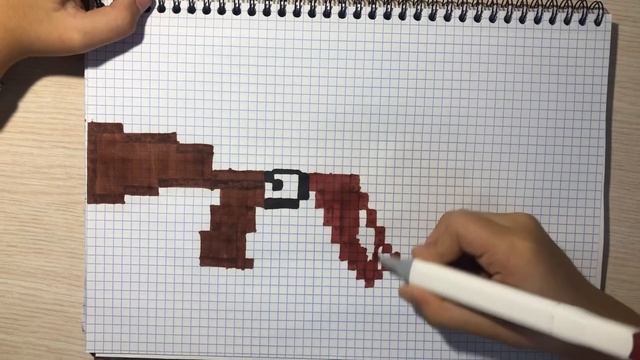 Малюнки по клітинках (pixel). Автомат АК-74 #drawing смотреть онлайн