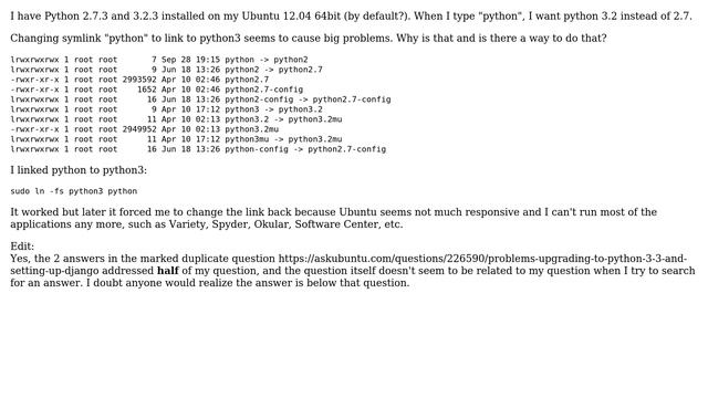 Changing symlink "python" to "python3" causes problems (2 Solutions!!) смотреть онлайн