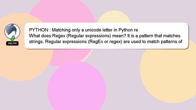 PYTHON : Matching only a unicode letter in Python re смотреть онлайн