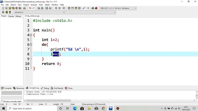 Program to print Even Number Using Do while loop. смотреть онлайн