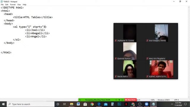 HTML - TABLES AND LIST смотреть онлайн