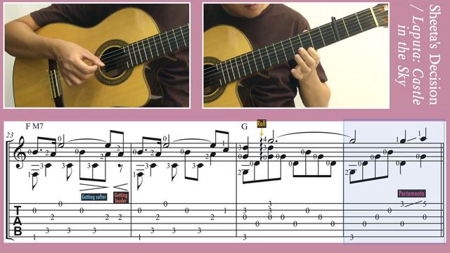 Sheeta's Decision / Laputa: Castle in the Sky (Guitar) [Notation + TAB] смотреть онлайн