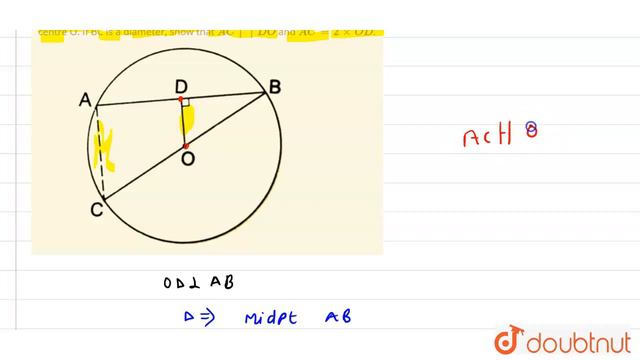 In the adjoining figure,OD is perpendicular to the chord AB of a circle what centre O. If BC is ... смотреть онлайн
