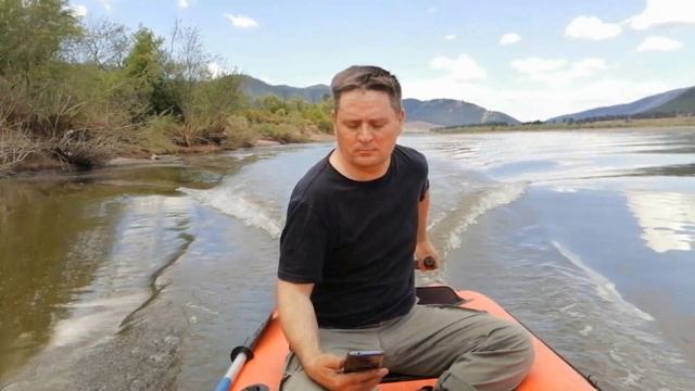 Испытания надувной байдарки с транцем БайдБот-2. смотреть онлайн