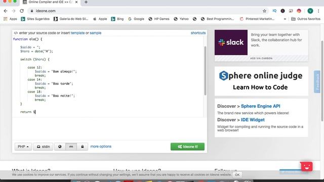 Criando PHP Online com IDEONE смотреть онлайн