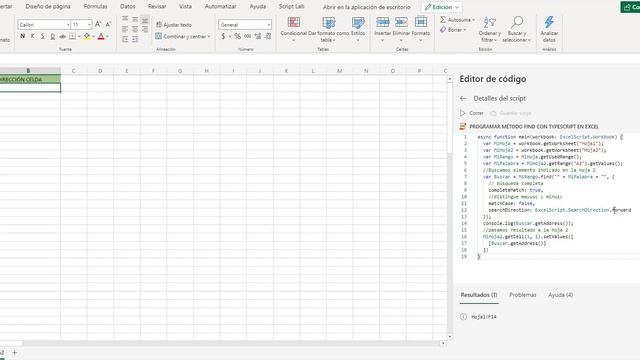 PROGRAMAR MÉTODO FIND CON TYPESCRIPT EN EXCEL смотреть онлайн