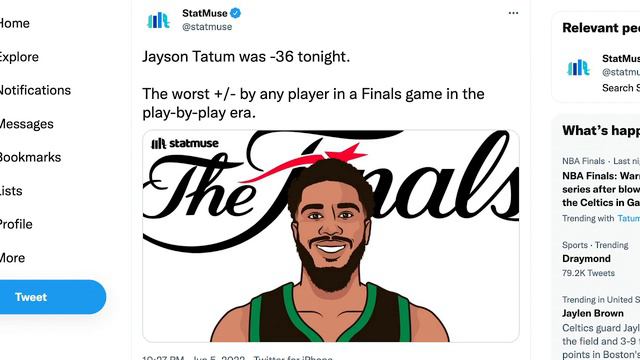 Jayson Tatum sets a NBA Finals record he would rather not have смотреть онлайн