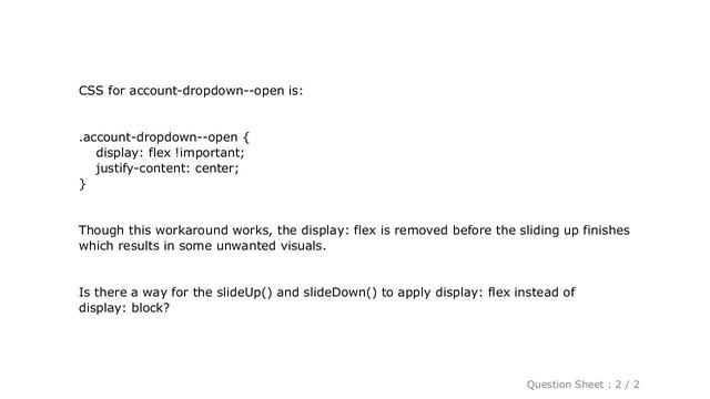 CSS : Is it possible for jQuery slideDown() function to apply display:flex property instead of disp смотреть онлайн