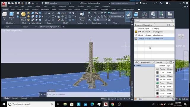 How to perform Rendering on Eiffel Tower | AutoCAD 2020 |Tutorial 3D Design! |(BEST RENDER SETTINGS смотреть онлайн