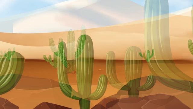 Кактусы в пустыне дикого запада