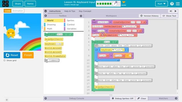 Code.org Lesson 16.6 Keyboard Input | Tutorial with Answers | C.S. Discoveries Unit 3 смотреть онлайн