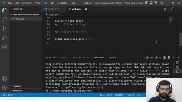 Web Scraping With Python | Web Scraping Tutorial | Python Web Scraping Explained | Simplilearn смотреть онлайн