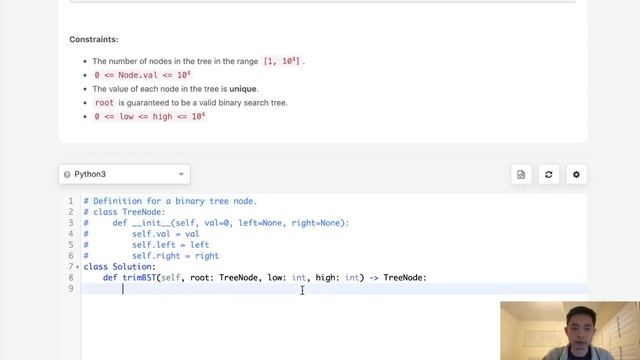 Leetcode - Trim a Binary Search Tree (Python) смотреть онлайн