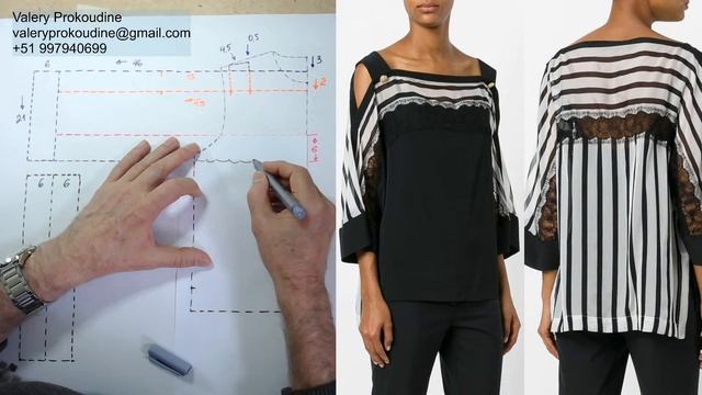 моделируем блузку modelado de blusa #курсы кройки и шитья #diseño de modas смотреть онлайн