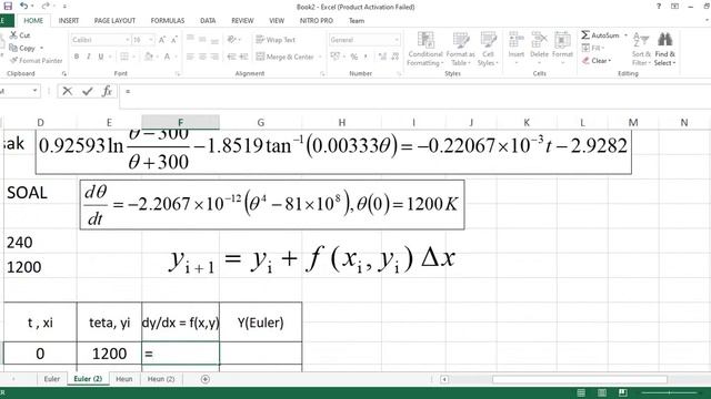 Penyelesaian Metode Euler Dengan MS Excel смотреть онлайн