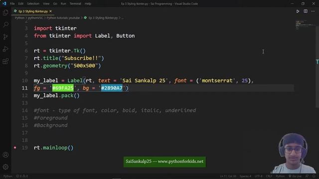 Tkinter python || Styling in tkinter || Making tkinter look beautiful || Episode - 3 || SaiSankalp2 смотреть онлайн