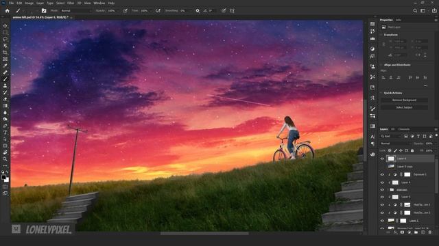 A lonely sunset - Creating an ANIME Photo manipulation in Photoshop! смотреть онлайн