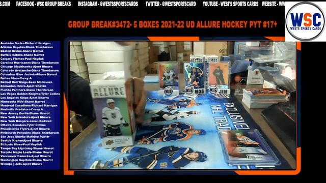 Group Break#3472- 5 BOXES 2021-22 UD ALLURE HOCKEY PYT #17+ NEW GOLDEN TREASURE BOUNTY AT $600+ смотреть онлайн