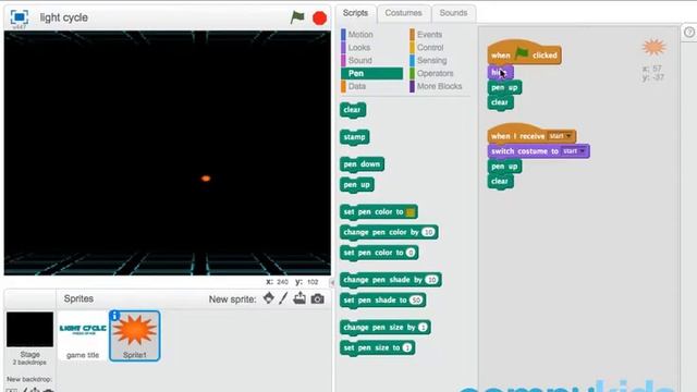 Light Cycle: Player One Scripts | 06 of 16 | Making a 2 player game in Scratch | CompuKids смотреть онлайн