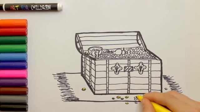 Сундук с сокровищами рисования и раскраски для детей | Как к шаблонам смотреть онлайн