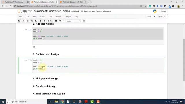 Tutorial 5 - Assignment Operators in Python смотреть онлайн