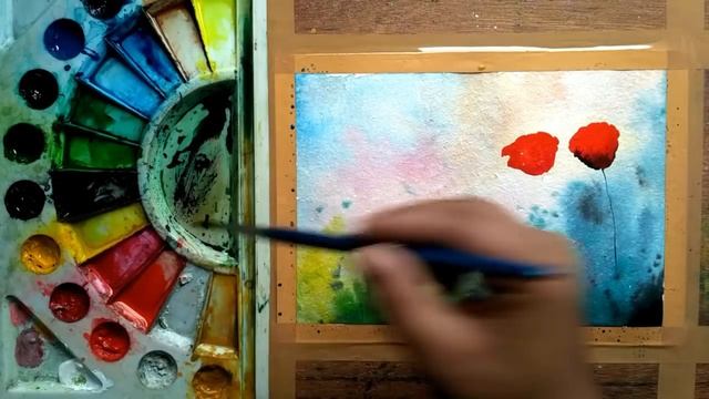 How to Paint Red Flowers with Watercolor | Paint with David смотреть онлайн