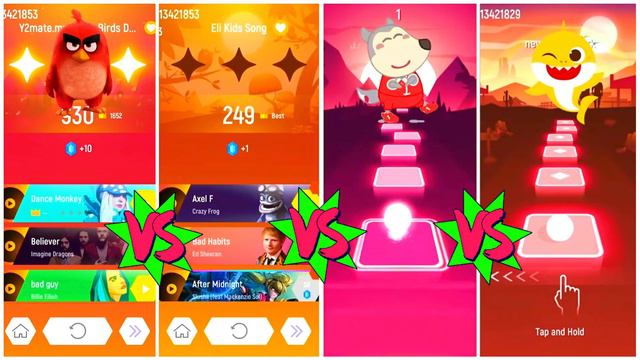 Angry Birds vs Eli Kids vs Wolfoo vs Baby Shark - Tiles Hop EDM Rush Game King смотреть онлайн