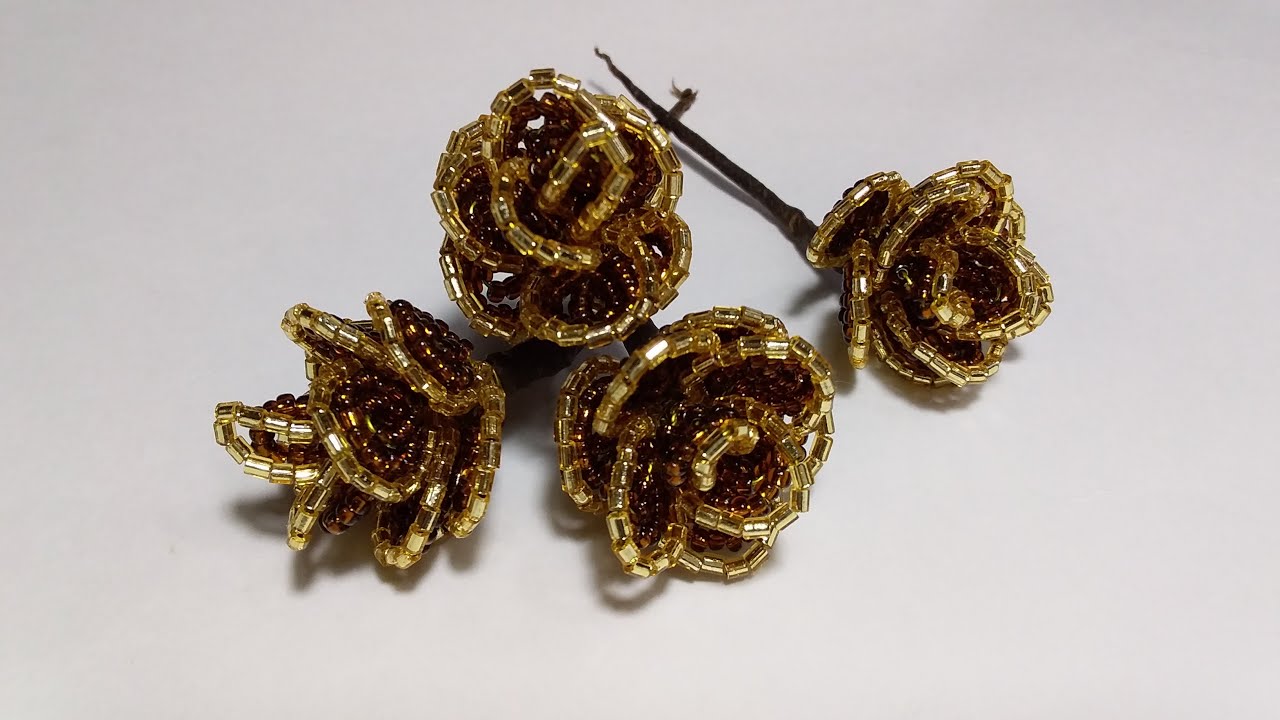 Работы из бисера. Сосновые шишки из бисера и рубки. Мастер класс. Пошаговый МК для начинающих. смотреть онлайн