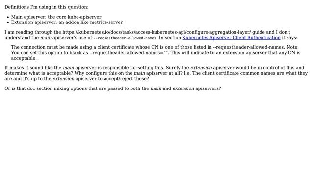 Kubernetes aggregation certificates - apiserver client authentication allowed names смотреть онлайн