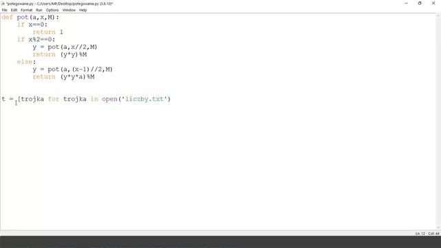 Potegowanie modulo - zadanie algorytmiczno-programistyczne (Arkusz pokazowy) MATURA 2023. Python смотреть онлайн