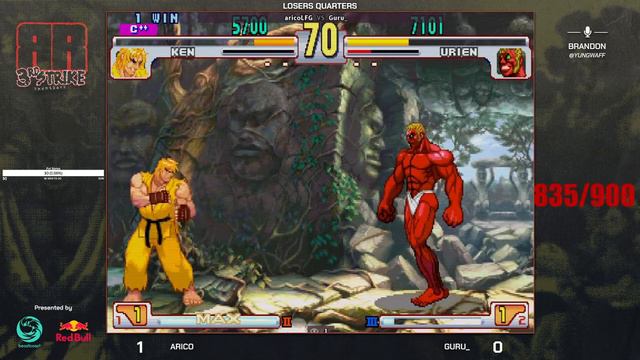 Arico (Ken) vs Guru (Urien) | Loser's Quarters | Rollback Rumble: 3rd Strike Thursday 2 смотреть онлайн