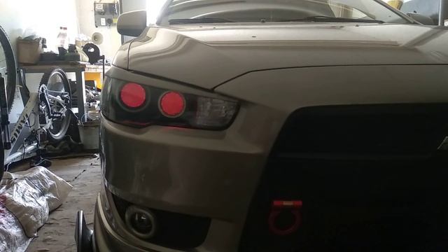 Lancer X RGB подсветка фар демо 2 смотреть онлайн