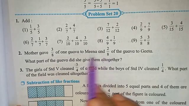 Problem set 20 class 5th maths | Fractions смотреть онлайн
