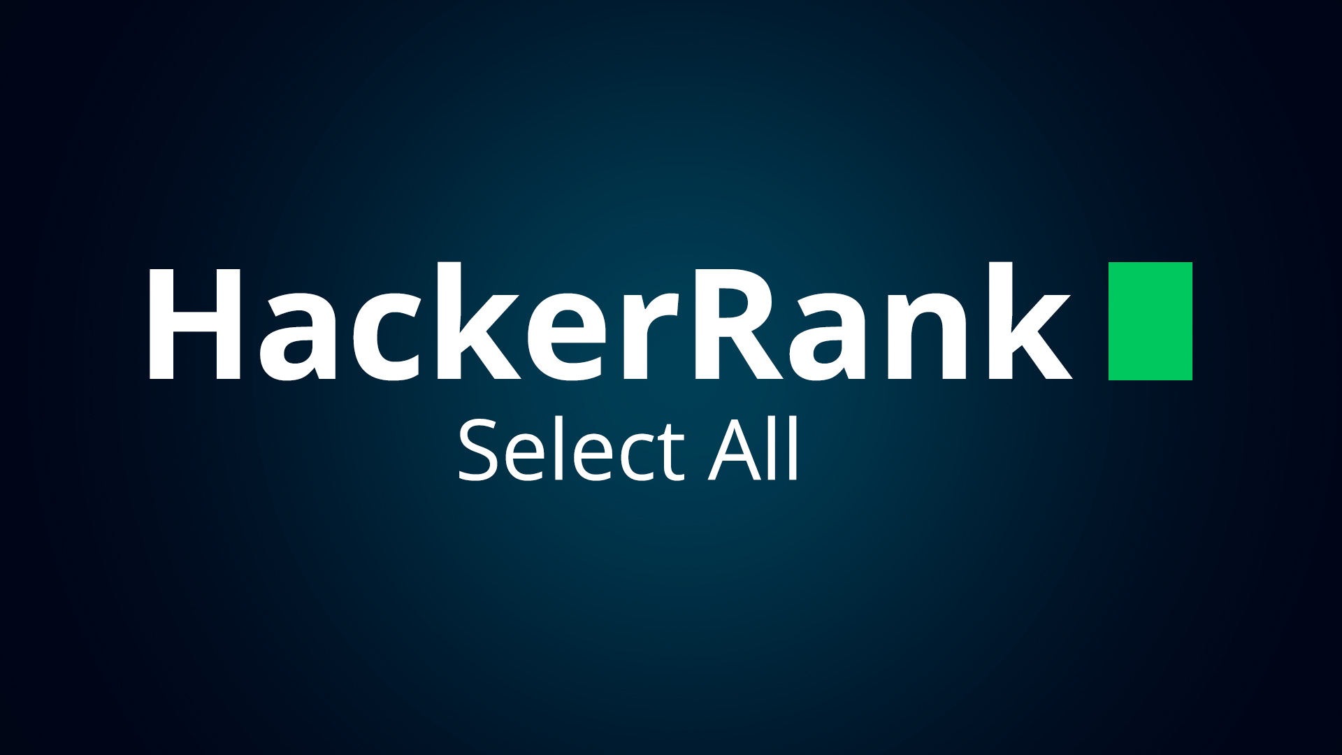 Решение SQL задания "Select All" на HackerRank.com смотреть онлайн