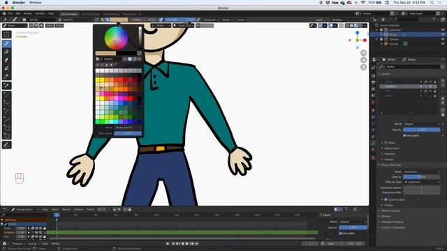 How to draw a Simple 2D Character in Blender 2.9 Grease Pencil. Drawing the Shadows & Hi-Lites. смотреть онлайн