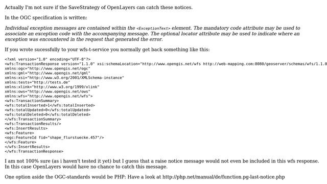 GIS: How do I catch PostgreSQL/ PostGIS RAISE messages in OpenLayers? смотреть онлайн