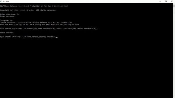 PL/SQL How to Create Database Table and Perform CRUD operations