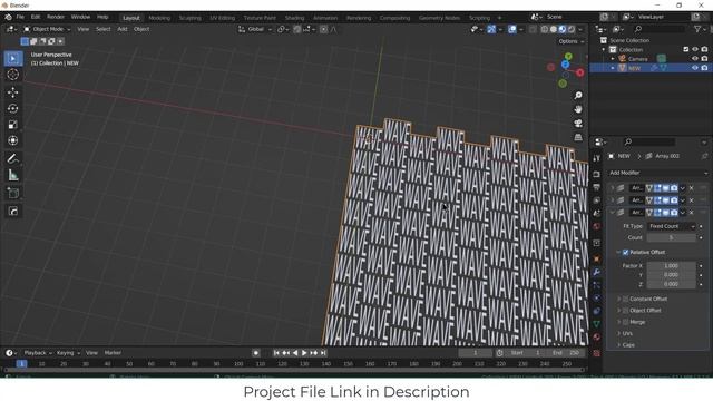 Wave typography animation in Blender смотреть онлайн