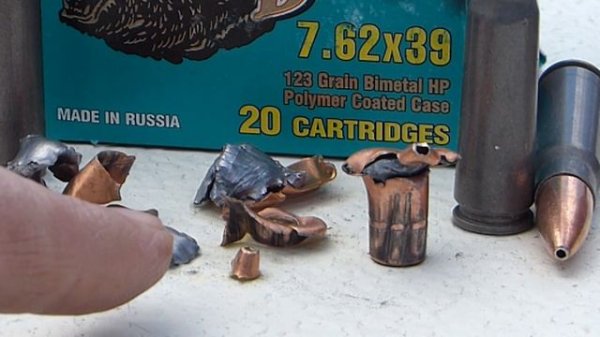 7.62x39 Water Expansion Test: Soft Point vs. Hollow Point - Golden Bear & Brown Bear, AK 47 SKS amm