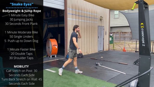 "Snake Eyes" CrossFit WOD | Dumbbell Renegade Rows + Double Unders + Bike смотреть онлайн