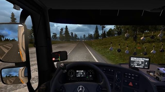 eurotrucks2, RusMap, Tandem Pack, Mersedes, едем по маршруту Брянск-Великий Новгород смотреть онлайн