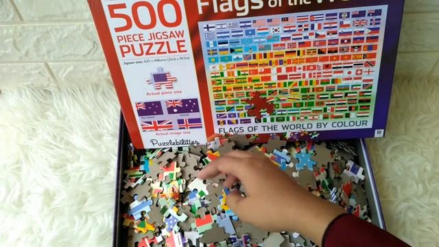 500 Piece Jigsaw Puzzle Flags of the World смотреть онлайн