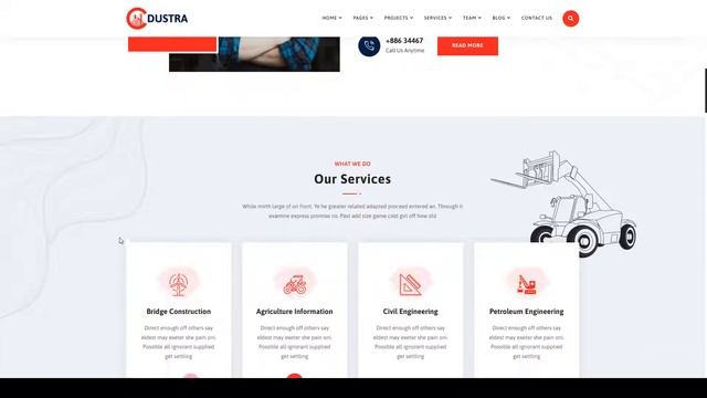 Dustra- Factory Industrial WordPress Theme construction building company смотреть онлайн