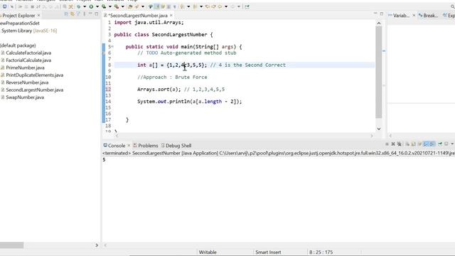 Find Second Largest Number in an Array in Java (Hindi) смотреть онлайн