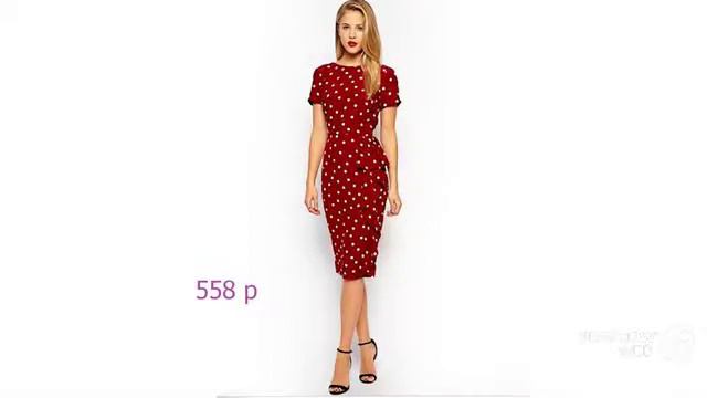 Одежда женская с Aliexpress -интересное летнее платье в горошек. смотреть онлайн