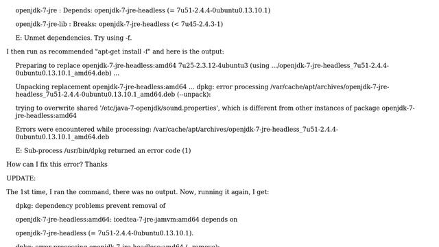 Ubuntu: Ubuntu 13.10: Upgrade interrupted because of openjdk-7 смотреть онлайн