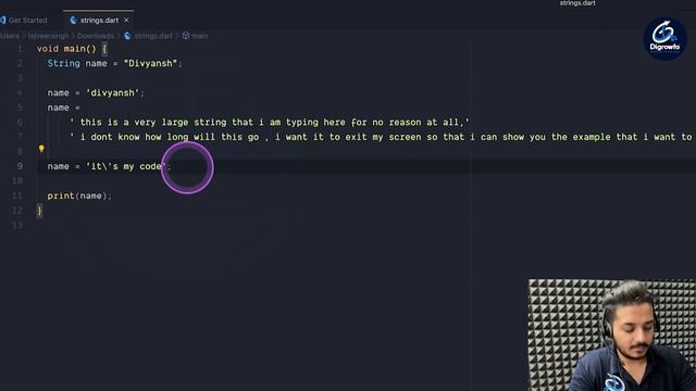 String, literals, and interpolation in dart | Flutter App Development Course In Hindi | Class 5 | смотреть онлайн