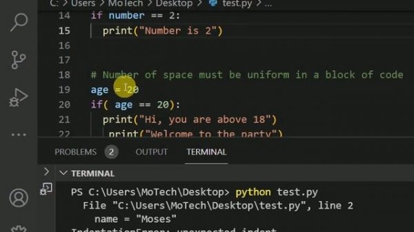 How to fix Python IndentationError: unexpected indent